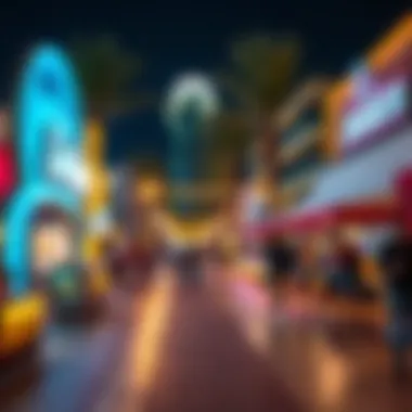 Dynamic Nightlife at JBR Nightlife scene at the Walk featuring illuminated pathways and vibrant entertainment