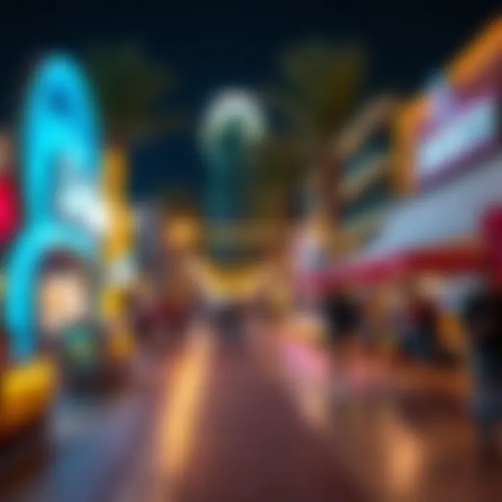 Dynamic Nightlife at JBR Nightlife scene at the Walk featuring illuminated pathways and vibrant entertainment