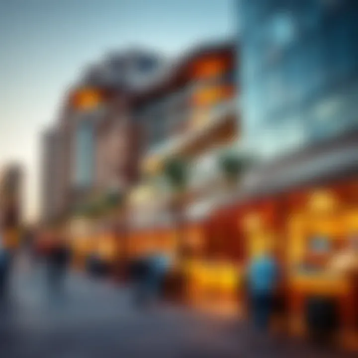 Vibrant Outdoor Cafes and Shops at JBR A stunning view of the Walk at Jumeirah Beach Residence showcasing vibrant outdoor cafes and shops