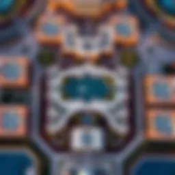 Stunning aerial view of MIRAQL Garden showcasing its intricate landscape design