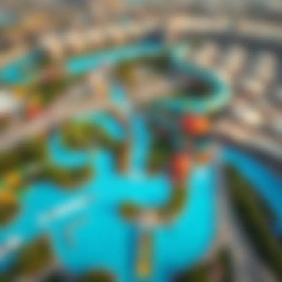 Aerial view of Wild Wadi Water Park showcasing its various attractions