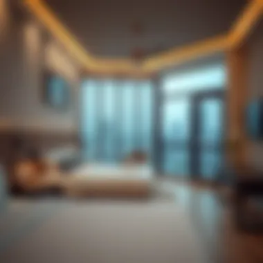 Budget hotel room with modern decor in Satwa