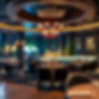 Dining area with ambient lighting and cozy atmosphere