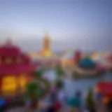 Panoramic view of Global Village Dubai showcasing cultural pavilions