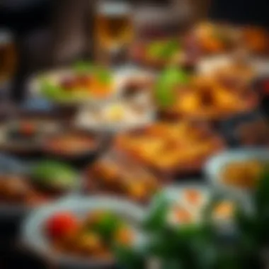 A variety of international dishes beautifully presented