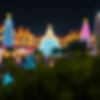 Nighttime Illumination of Global Village Nighttime illumination of Global Village highlighting its festive atmosphere