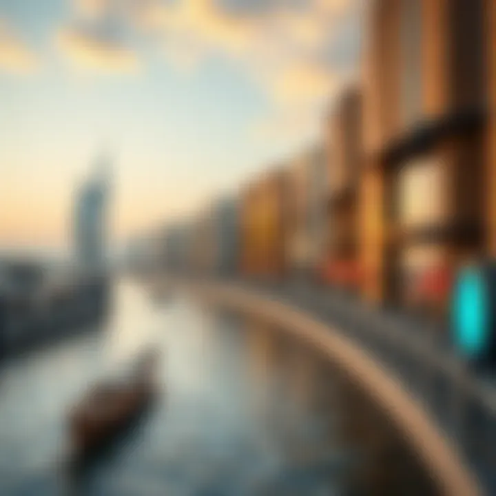 Vision for the Future of Dubai Creek An artistic rendering of proposed urban projects around the Grand Dubai Creek, symbolizing future developments.