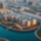 Aerial view of Haven Aldar showcasing its modern design and surroundings