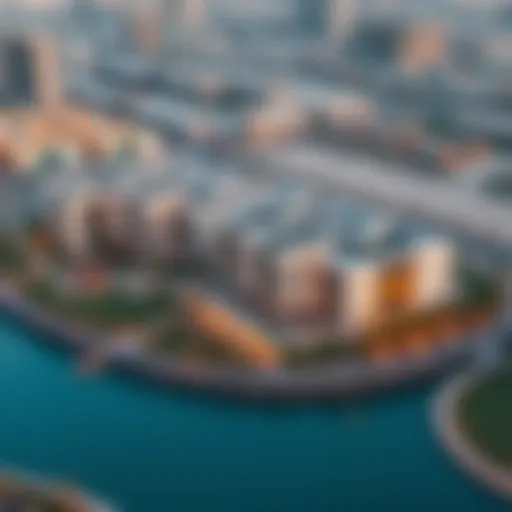 Aerial view of Haven Aldar showcasing its modern design and surroundings