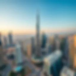 An aerial view of Dubai showcasing developments by شركة شوبا