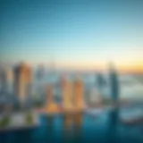 A panoramic view of Dubai Marina showcasing modern architecture.