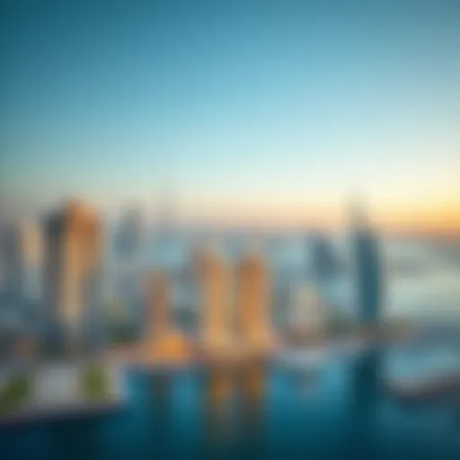 A panoramic view of Dubai Marina showcasing modern architecture.