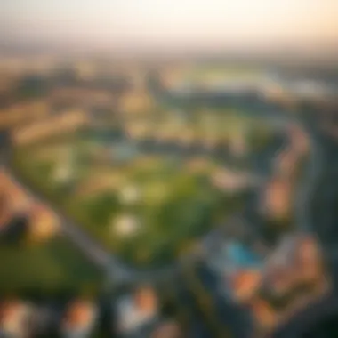 Aerial view of the golf courses complementing the upscale community lifestyle