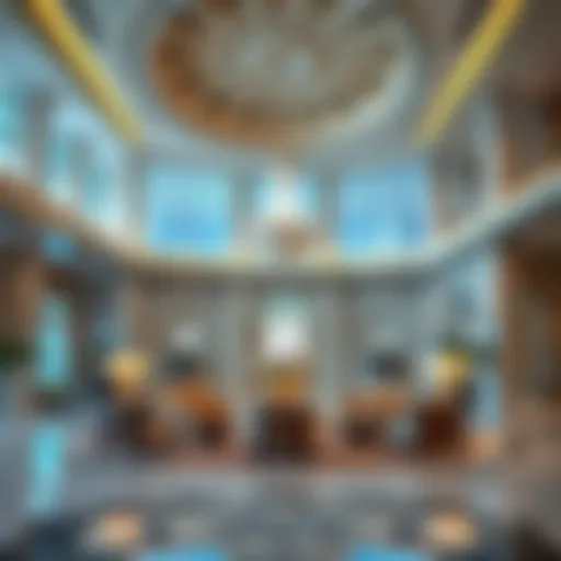 Luxurious lobby of Khalidia Palace Hotel showcasing intricate design elements
