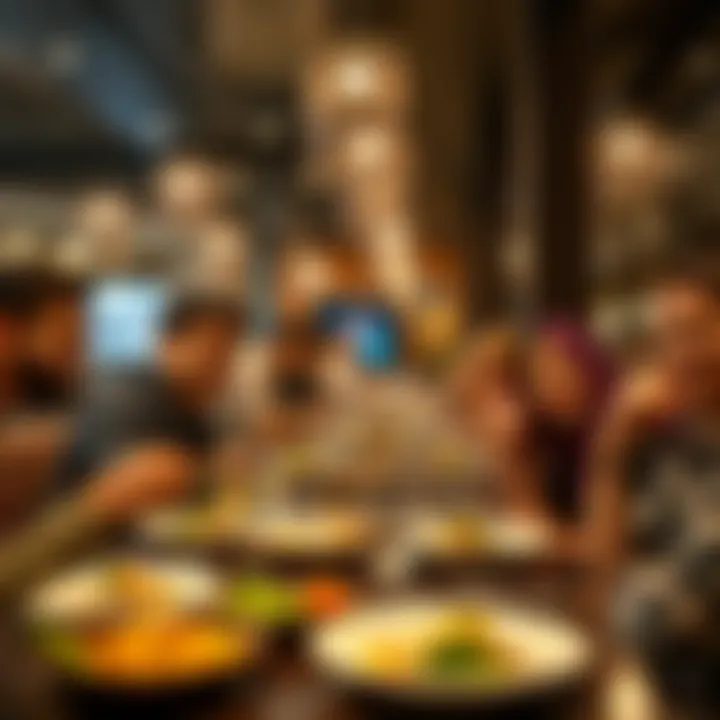 Joyful Dining Experience Happy diners enjoying their meals at Last Exit Khawaneej