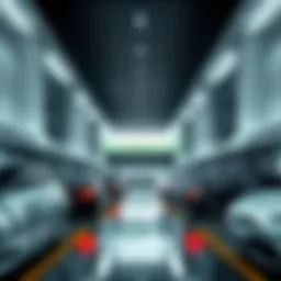 A futuristic LEV parking facility showcasing efficient space utilization