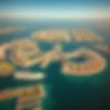 Aerial view of Palm Jumeirah showcasing its distinct shape and luxurious properties