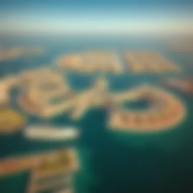 Aerial view of Palm Jumeirah showcasing its distinct shape and luxurious properties
