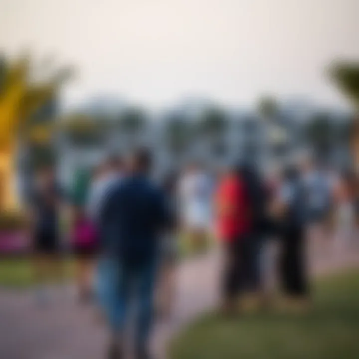 Vibrant community gathering at one of the parks in Palm Jumeirah