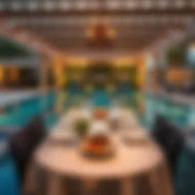 Opulent dining experience at a private poolside setting
