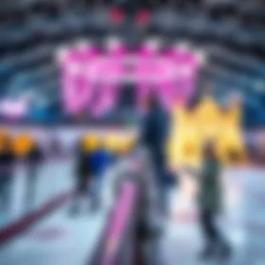 Close-up of the ice rink's safety features and protocols in action