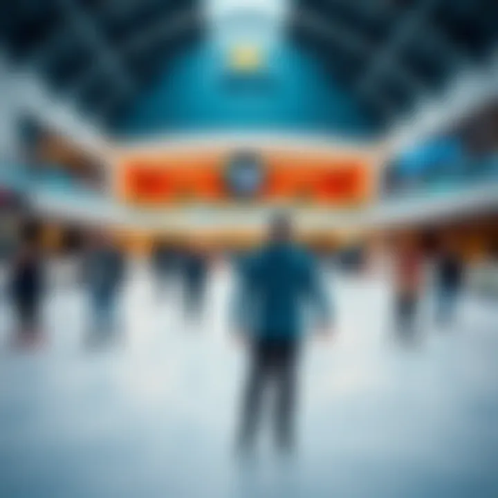 Visitors enjoying a fun skating session at the ice rink