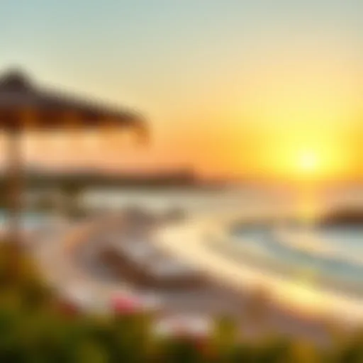 Breathtaking view of Mamzar Private Beach at sunset