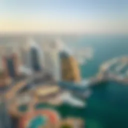 Aerial view of Marina 101 amidst Dubai's skyline