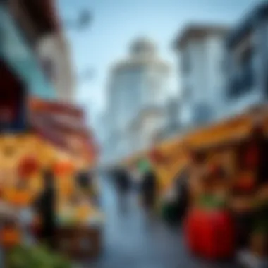 Vibrant market scene reflecting the real estate dynamics