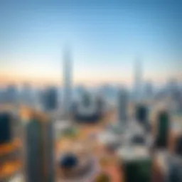 Aerial view of Dubai's skyline showcasing iconic architecture and development