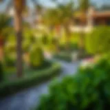 Scenic view of Nad Al Sheba Gardens showcasing lush greenery