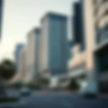 The Narcissus Building integrated within the urban landscape of Dubai