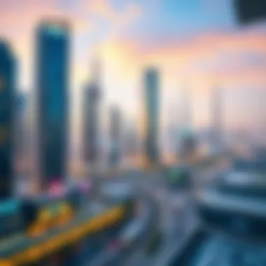 Futuristic Dubai Skyline A futuristic skyline of Dubai reflecting technological advancement