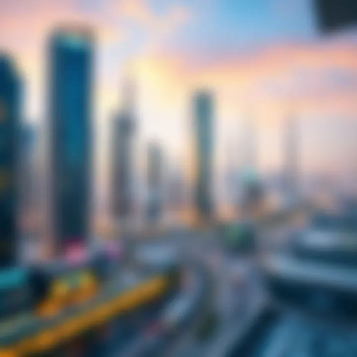 Futuristic Dubai Skyline A futuristic skyline of Dubai reflecting technological advancement
