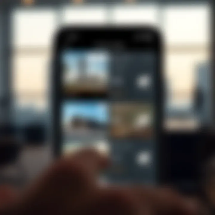 Property Listings Interface A digital interface displaying property listings in Dubai