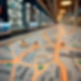 Detailed view of the Dubai Metro map highlighting key stations