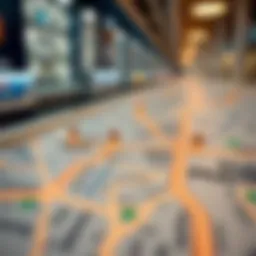 Detailed view of the Dubai Metro map highlighting key stations
