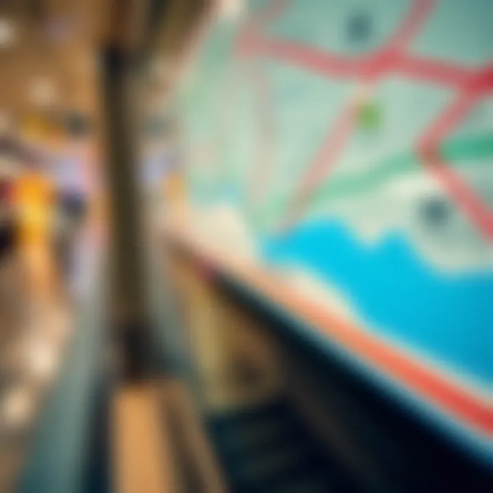 Map showing metro lines leading to JBR Beach