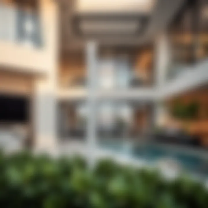 Architectural details of a contemporary luxury property in Dubai