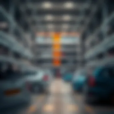 Parked cars in Ibn Battuta Mall's parking structure