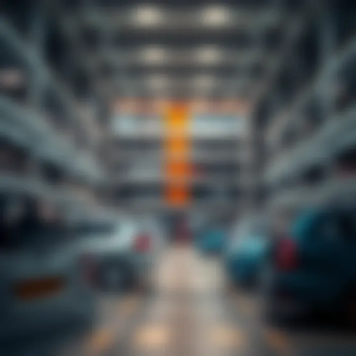 Parked cars in Ibn Battuta Mall's parking structure