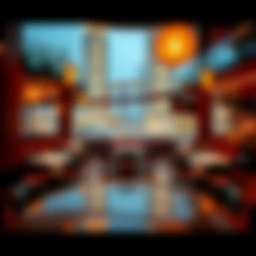 A panoramic view of Dubai's vibrant dining scene showcasing diverse restaurant options.