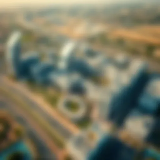 A stunning aerial view of Nima the Valley showcasing its unique architectural layout