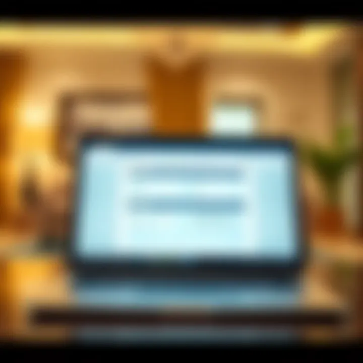 Digital Application for Residency Renewal An open laptop displaying an online application portal for residency renewal
