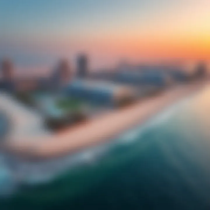 Aerial view of Open Beach showcasing its sprawling shoreline and facilities