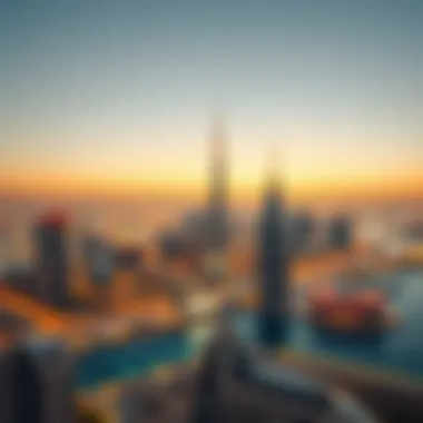 Breathtaking Skyline from Palm Tower 1 Panoramic skyline view from Palm Tower 1 highlighting Dubai's vibrant landscape