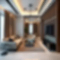 Stylish partitioned living space in Karama