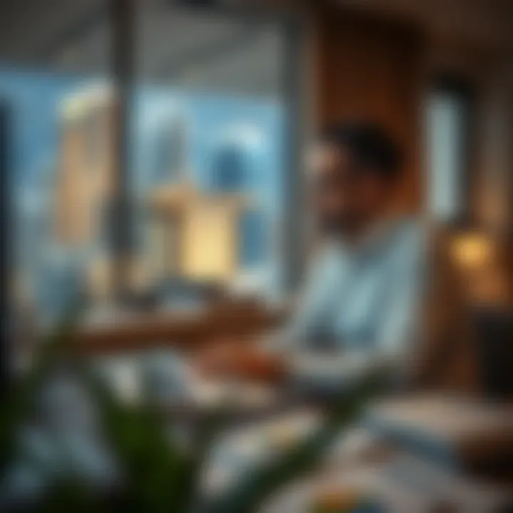 An investor analyzing property data and reports