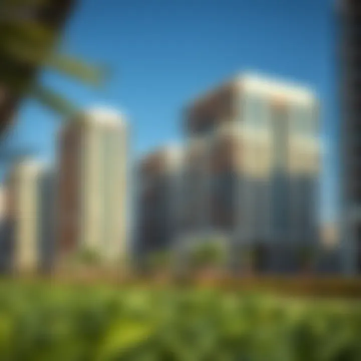 Sustainable buildings with green spaces in Dubai