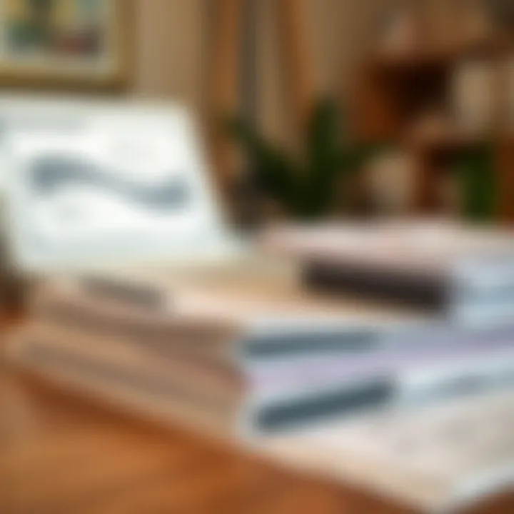 Organized Documentation for Residency Renewal Renewal of residency documents arranged neatly on a desk